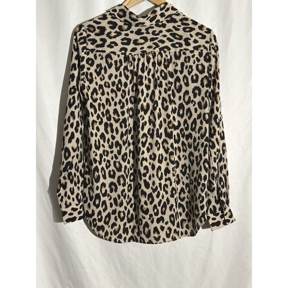 Anne Taylor Animal print pop over Long Sleeve women’s blouse size Small - Picture 8 of 9